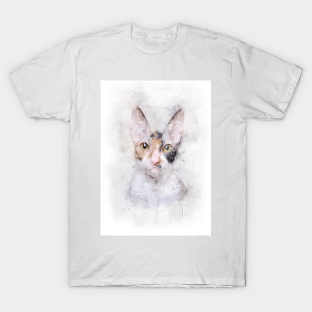 Cornish Rex cat T-Shirt by PetsArt